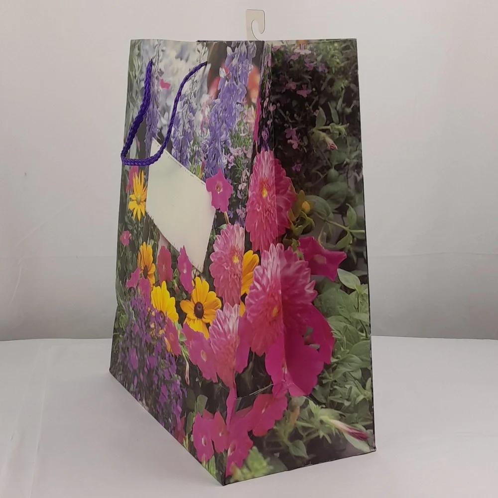 Set Of 3 Vintage Beautiful Floral Handled Gift Bags